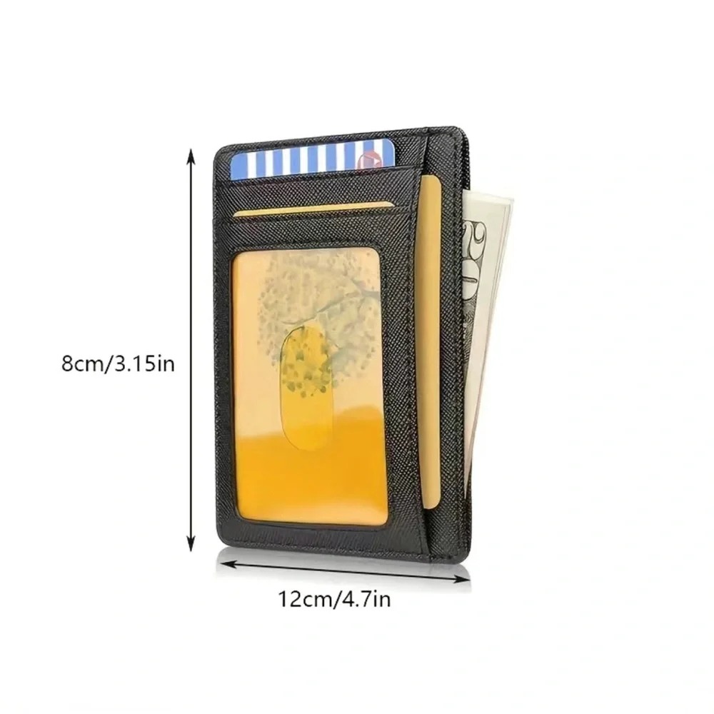 Men Saffiano Leather Style Wallet RFID Blocking Slim Practical